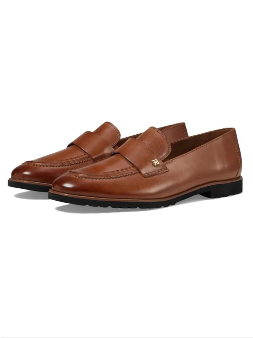 Paul Green Wheaton Flat Loafers Shoes Size 8 Cognac Brown Leather NEW